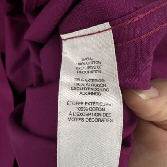 Chico's Classic Fit No-Iron Button-Up Shirt Plum Purple Size 3 large Career work - Picture 6 of 11